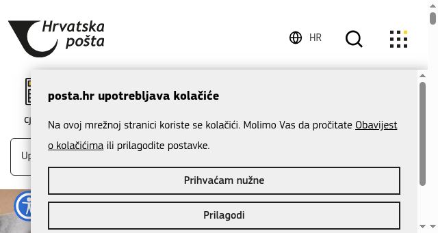 Screenshot of posta.hr