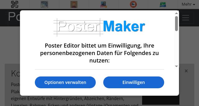 Screenshot of postereditor.de
