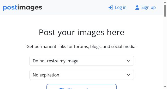 Screenshot of postimages.org
