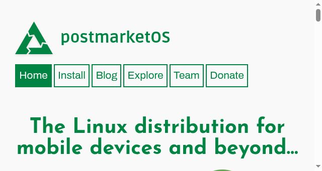 Screenshot of postmarketos.org
