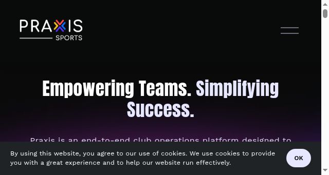 Screenshot of praxissports.com