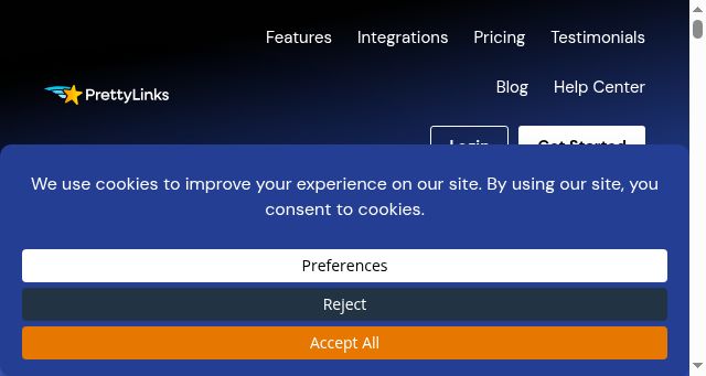 Screenshot of prettylinks.com
