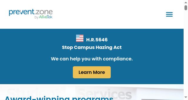 Screenshot of prevent.zone