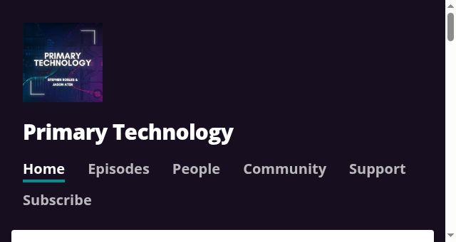 Screenshot of primarytech.fm