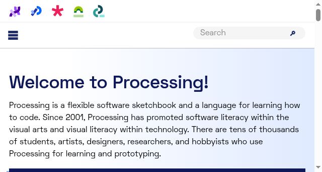 Screenshot of processing.org