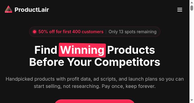 Screenshot of productlair.com