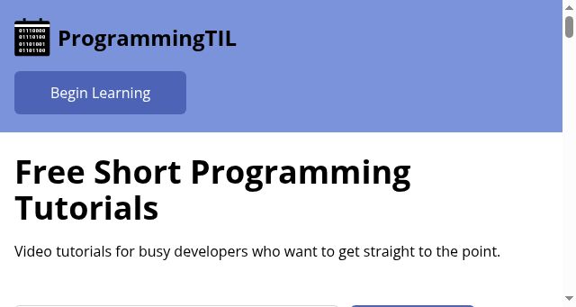 Screenshot of programmingtil.com