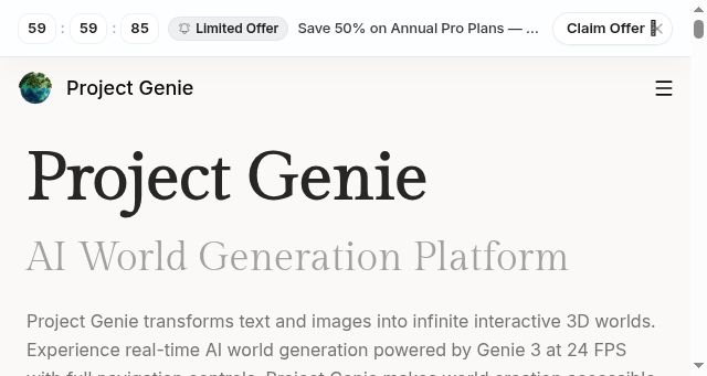 Screenshot of project-genie.ai