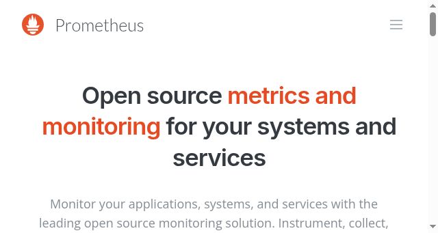 Screenshot of prometheus.io