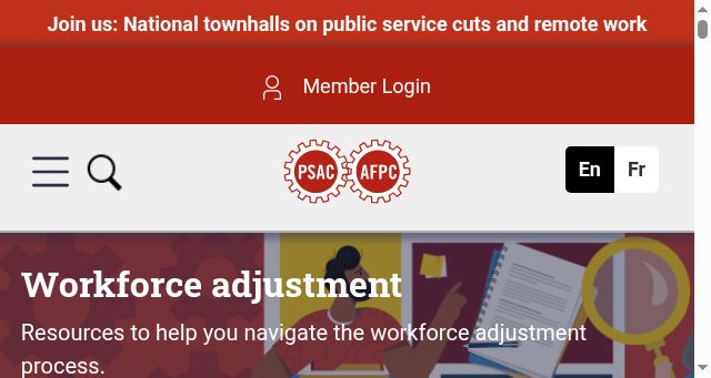 Screenshot of psacunion.ca