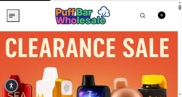 Screenshot of puffbarwholesale.com