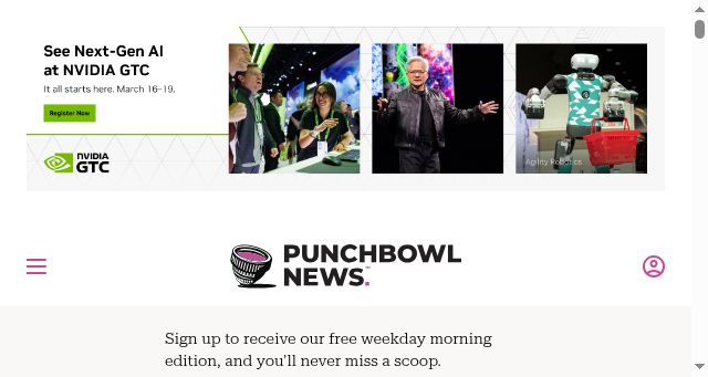 Screenshot of punchbowl.news