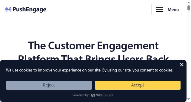 Screenshot of pushengage.com