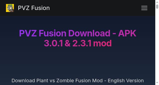 Screenshot of pvzfusion.io