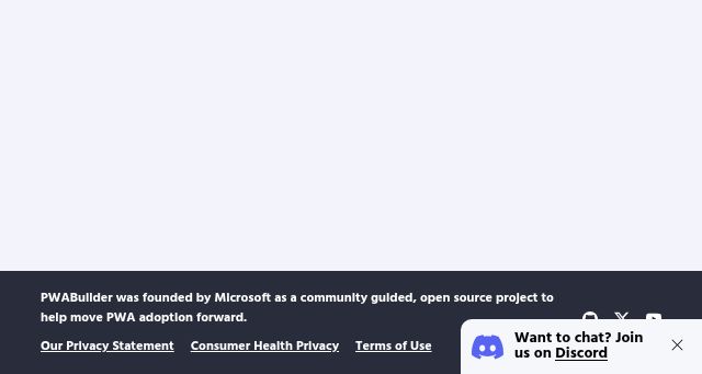 Screenshot of pwabuilder.com