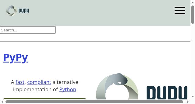 Screenshot of pypy.org