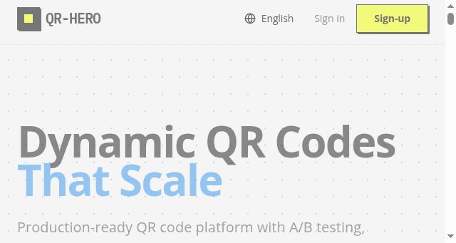 Screenshot of qr-hero.com