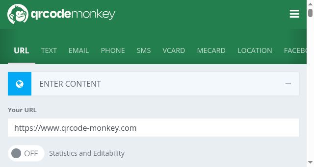 Screenshot of qrcode-monkey.com