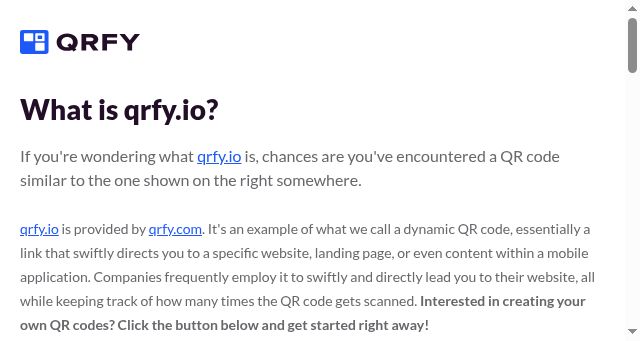 Screenshot of qrfy.io