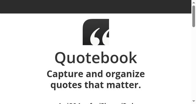 Screenshot of quotebookapp.com