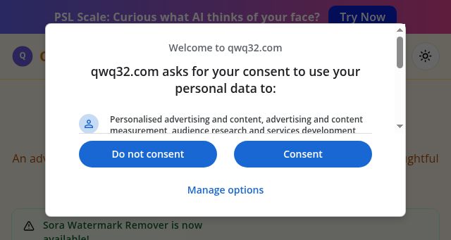 Screenshot of qwq32.com