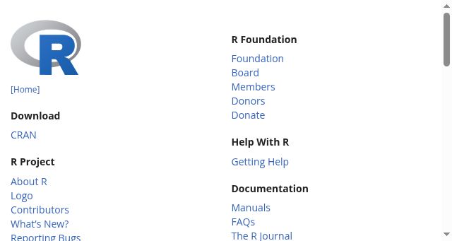 Screenshot of r-project.org