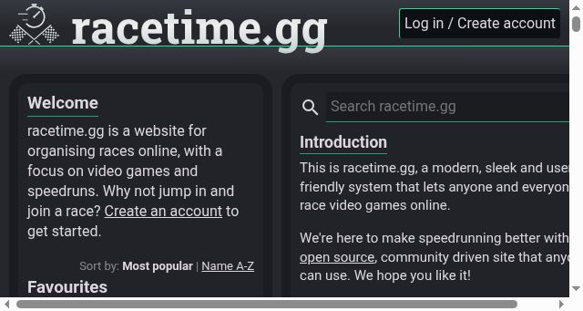 Screenshot of racetime.gg