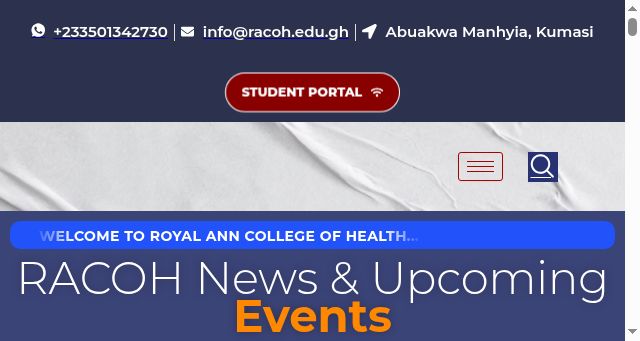 Screenshot of racoh.edu.gh