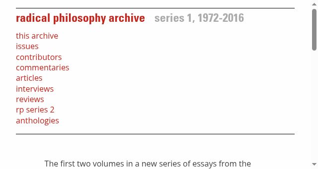 Screenshot of radicalphilosophyarchive.com