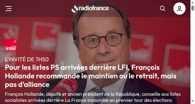 Screenshot of radiofrance.fr