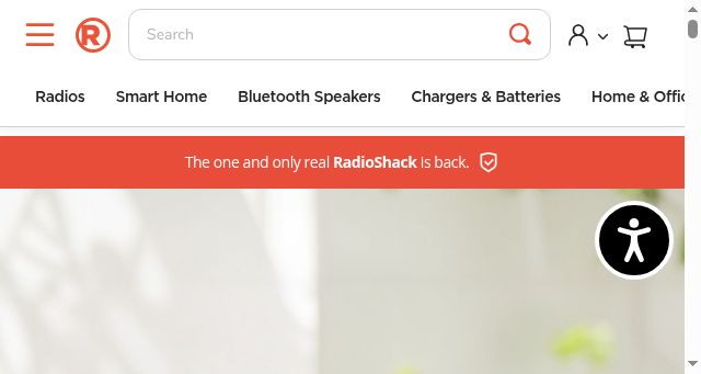 Screenshot of radioshack.com
