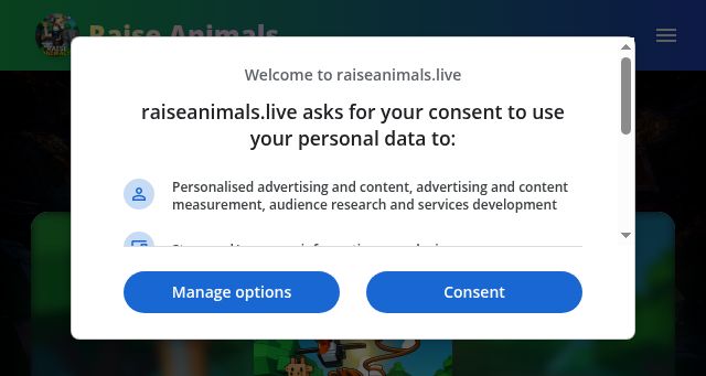 Screenshot of raiseanimals.live