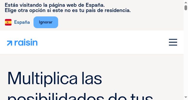 Screenshot of raisin.com