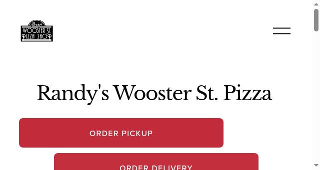 Screenshot of randyswoosterstreetpizzact.com