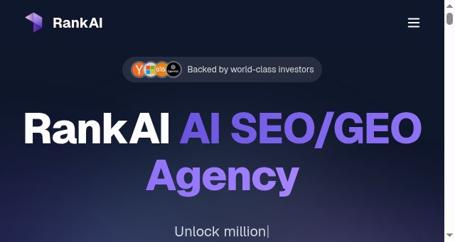 Screenshot of rankai.ai