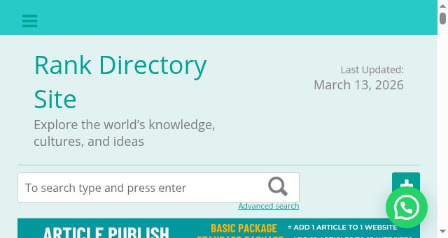 Screenshot of rankdirectorysite.com