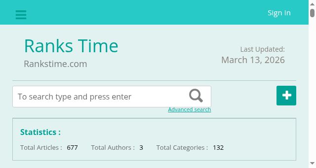 Screenshot of rankstime.com