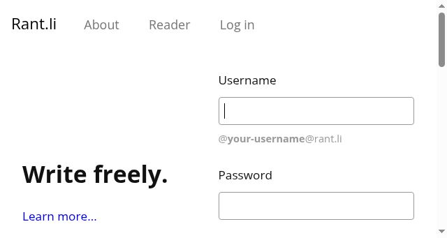 Screenshot of rant.li