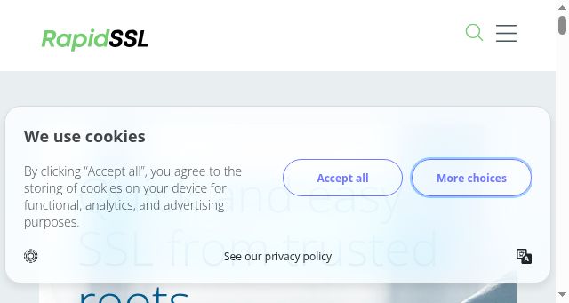 Screenshot of rapidssl.com