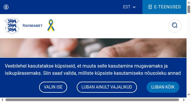 Screenshot of ravimiamet.ee