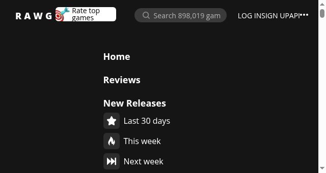Screenshot of rawg.io