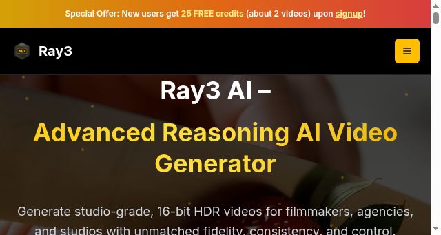 Screenshot of ray3.run