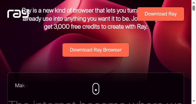 Screenshot of raybrowser.com