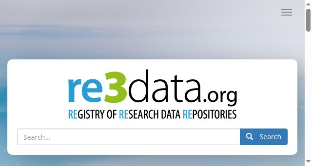 Screenshot of re3data.org