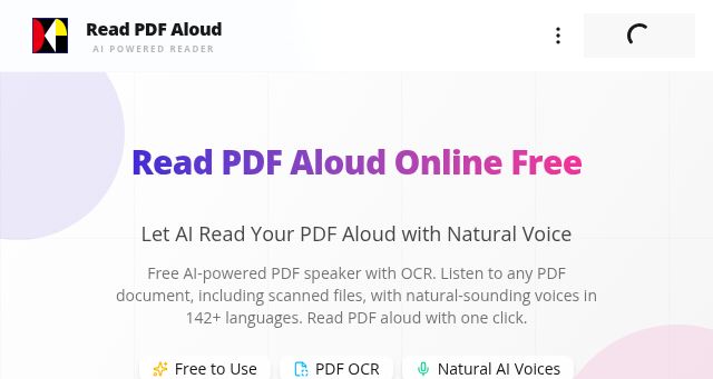 Screenshot of readpdfaloud.com