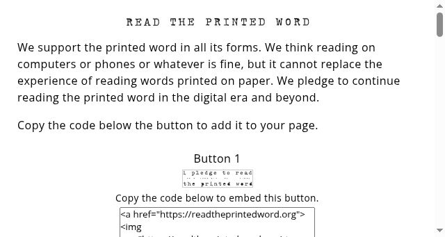 Screenshot of readtheprintedword.org