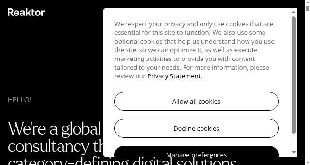 Screenshot of reaktor.com