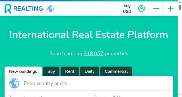 Screenshot of realting.com