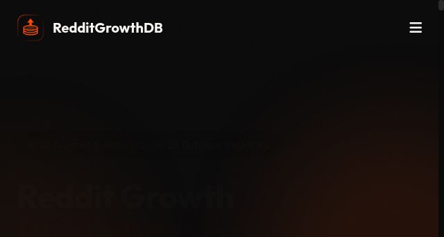 Screenshot of redditgrowthdb.com