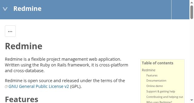 Screenshot of redmine.org